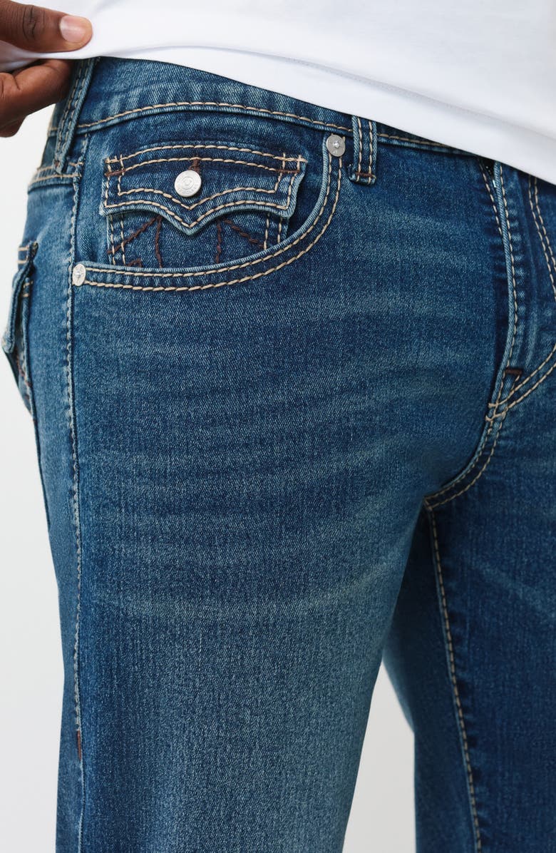 True Religion Geno Big T Flap Pocket Slim Fit Jeans, Alternate, color, Medium Blue Comet