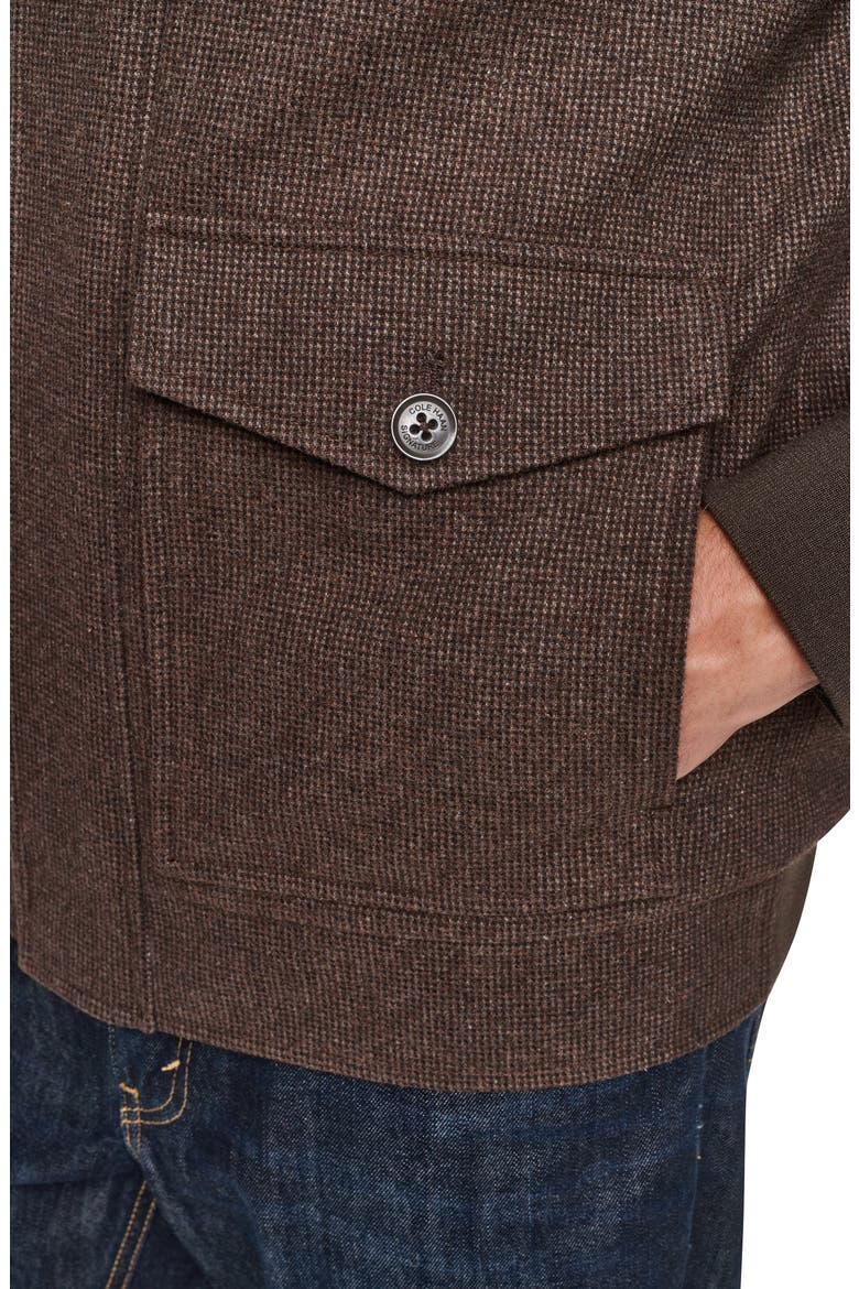 Stand Collar Wool Blend Bomber Jacket, Alternate, color, BROWN MULTI