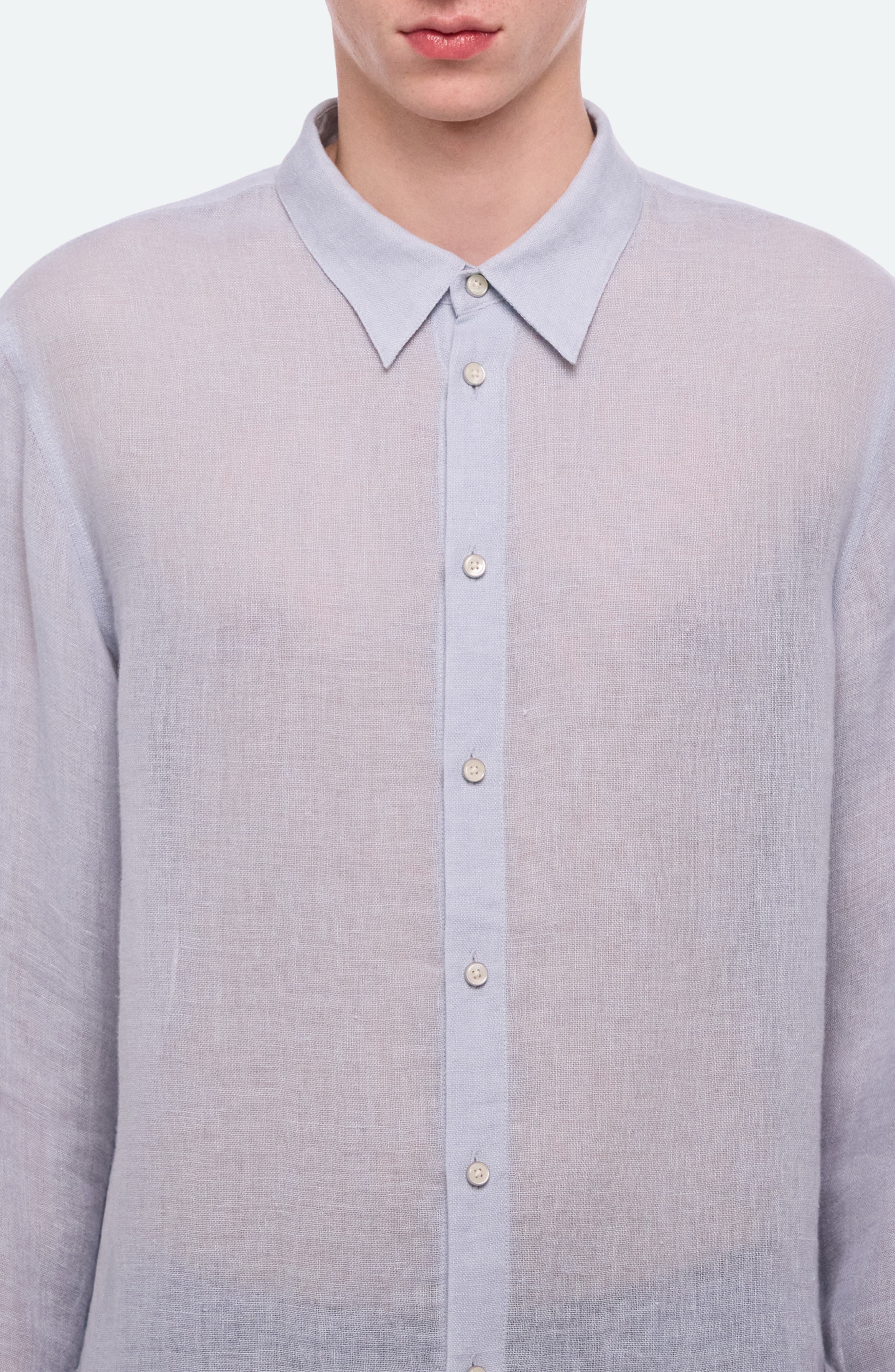 Relaxed Fit Linen Gauze Button-Up Shirt - image 2