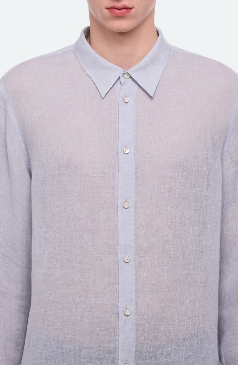 Helmut Lang Relaxed Fit Linen Gauze Button-Up Shirt, Alternate, color, Pacific