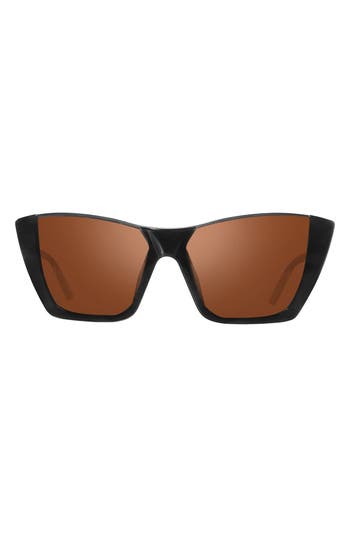 Revo Chelsea 56mm Polarized Cat Eye Sunglasses In Brown