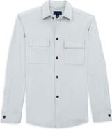 Scott Barber Stretch Faux Microsuede Shirt Jacket