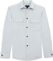 Scott Barber Stretch Faux Microsuede Shirt Jacket