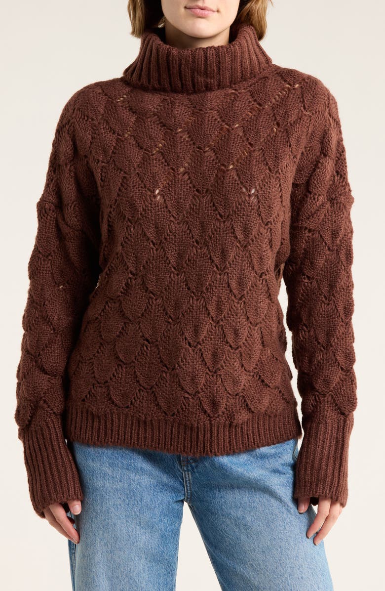 FRNCH Nika Turtleneck Sweater, Main, color, Marron Glace
