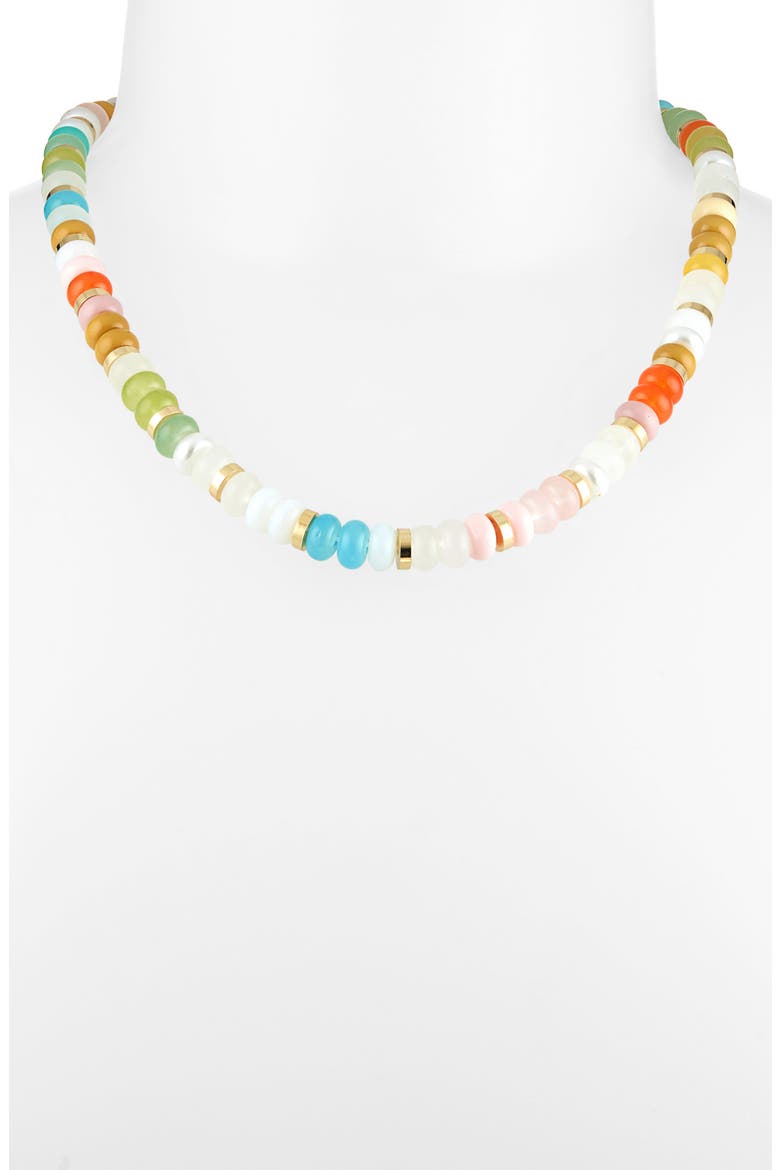 Glass Beaded Necklace, Alternate, color, RAINBOW MULTI- GOLD
