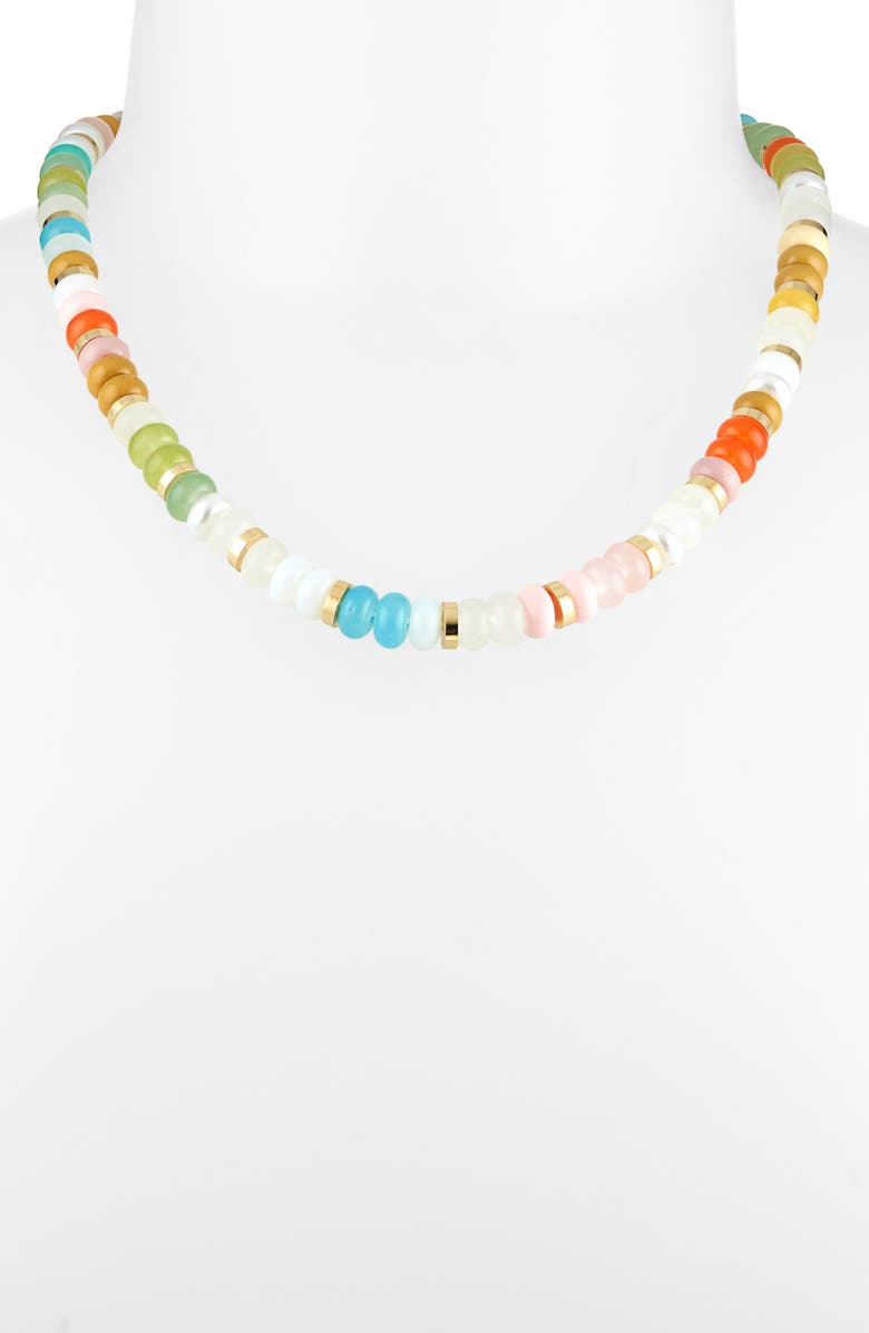 Leith Glass Beaded Necklace, Alternate, color, Rainbow Multi- Gold