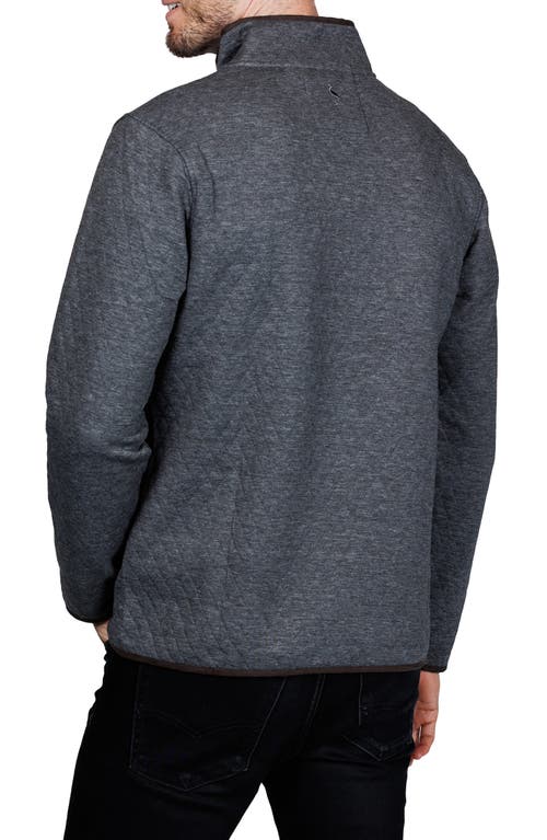 Tailorbyrd Quilted Quarter Zip Pullover In Gray