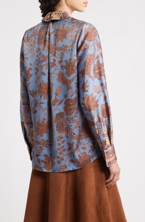 Kobi Halperin 'lilly' Print Sleeve Silk Peasant Blouse In Multi
