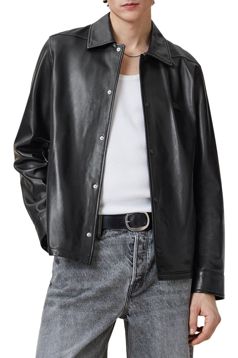 Arlington Sheepskin Leather Jacket, Main, color, BLACK