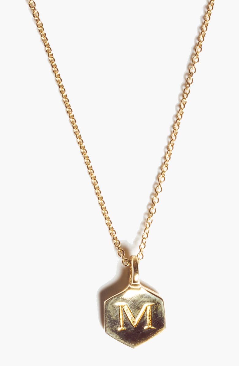 Odette New York Monogram Charm Necklace, Main, color, Letter M