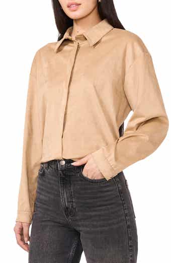 1.STATE Faux Suede Top
