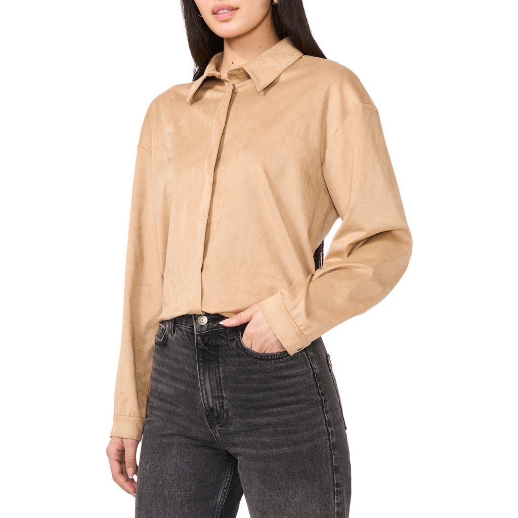 1.state 'mosaic' Print Tie Neck Blouse In Brown