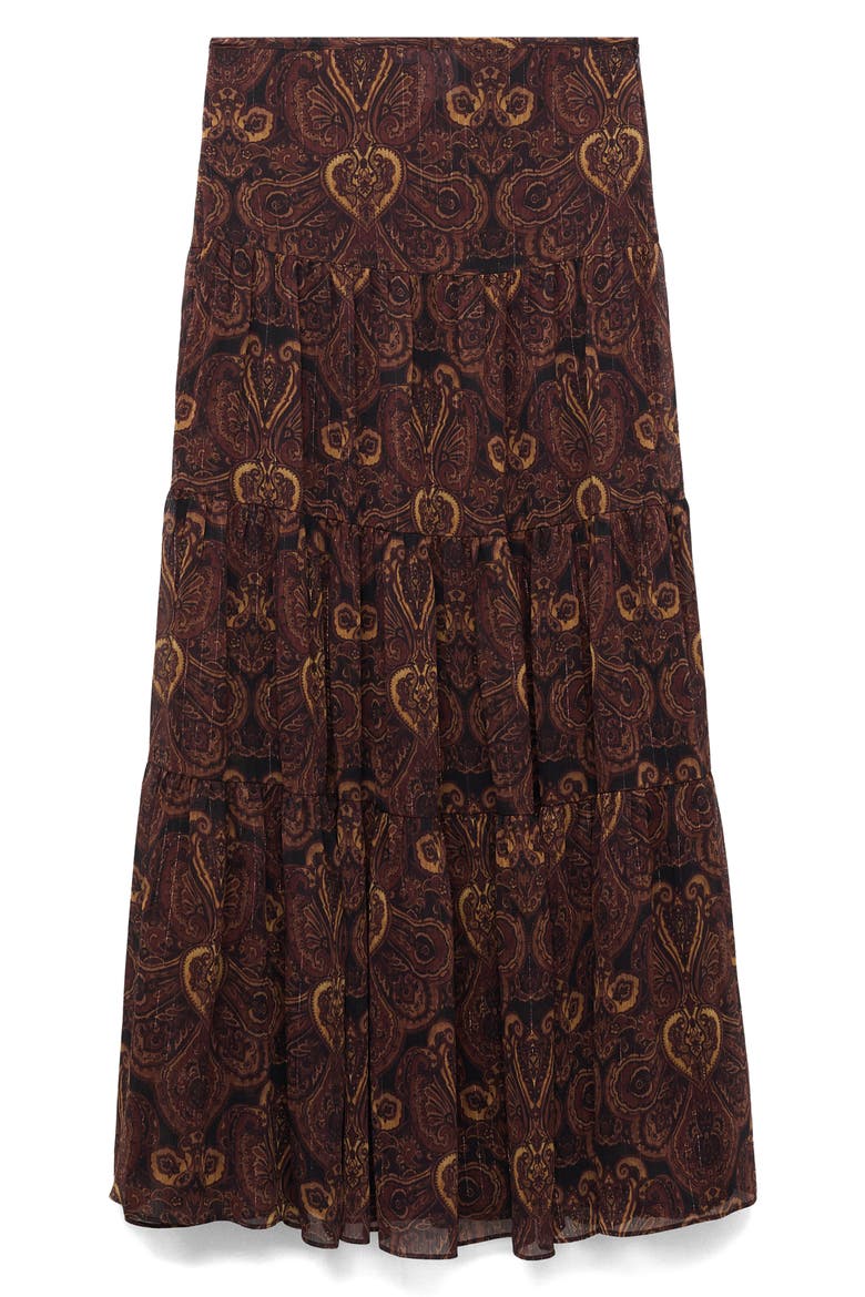Milano Print Maxi Skirt, Main, color, BROWN