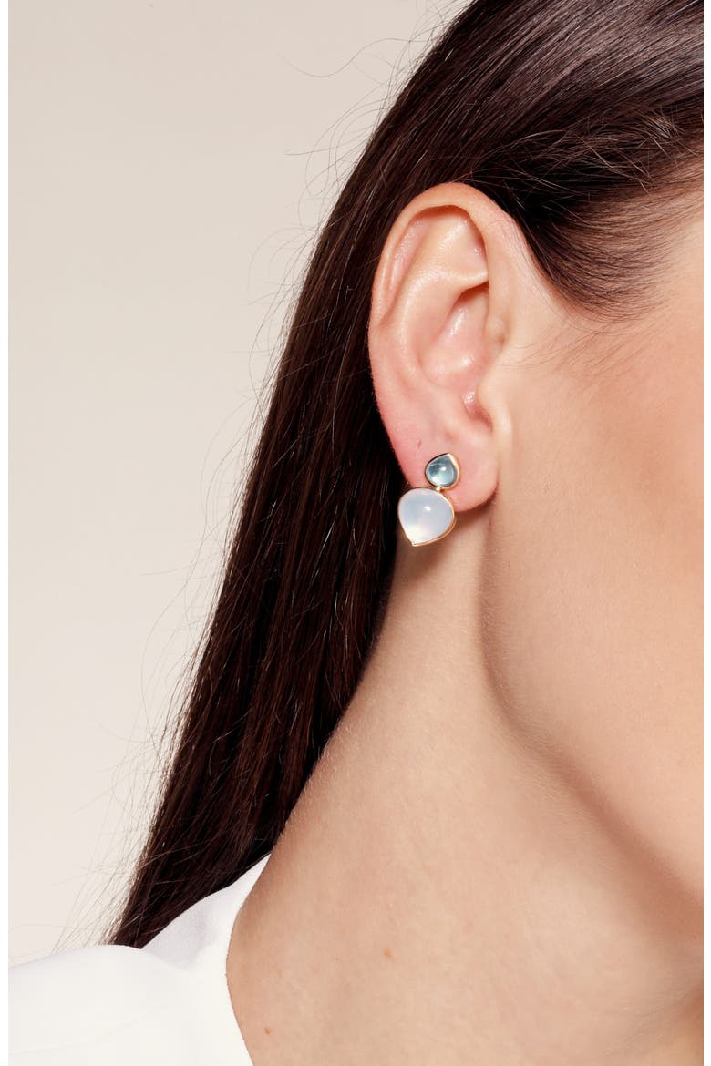 Bloom Amora Clip Earrings, Alternate, color, Blue Moon