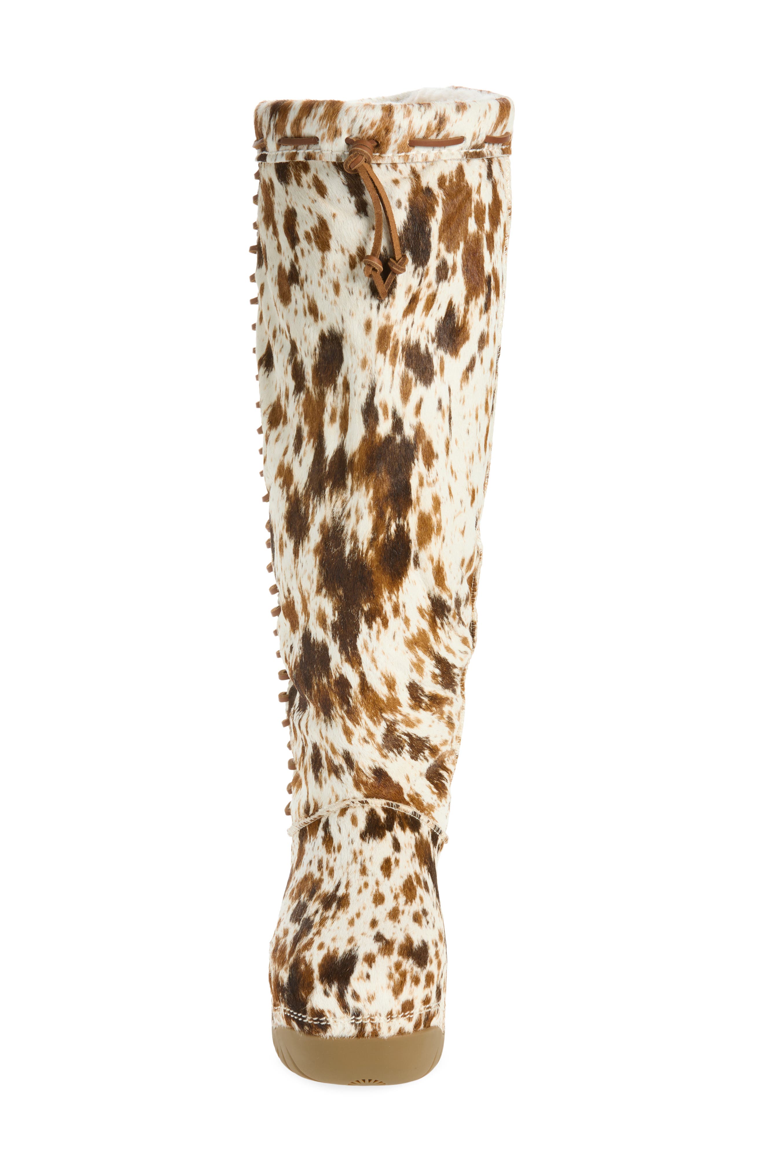 Bucked Tall Genuine Calf Hair Boot, Alternate, color, BROWN MULTI