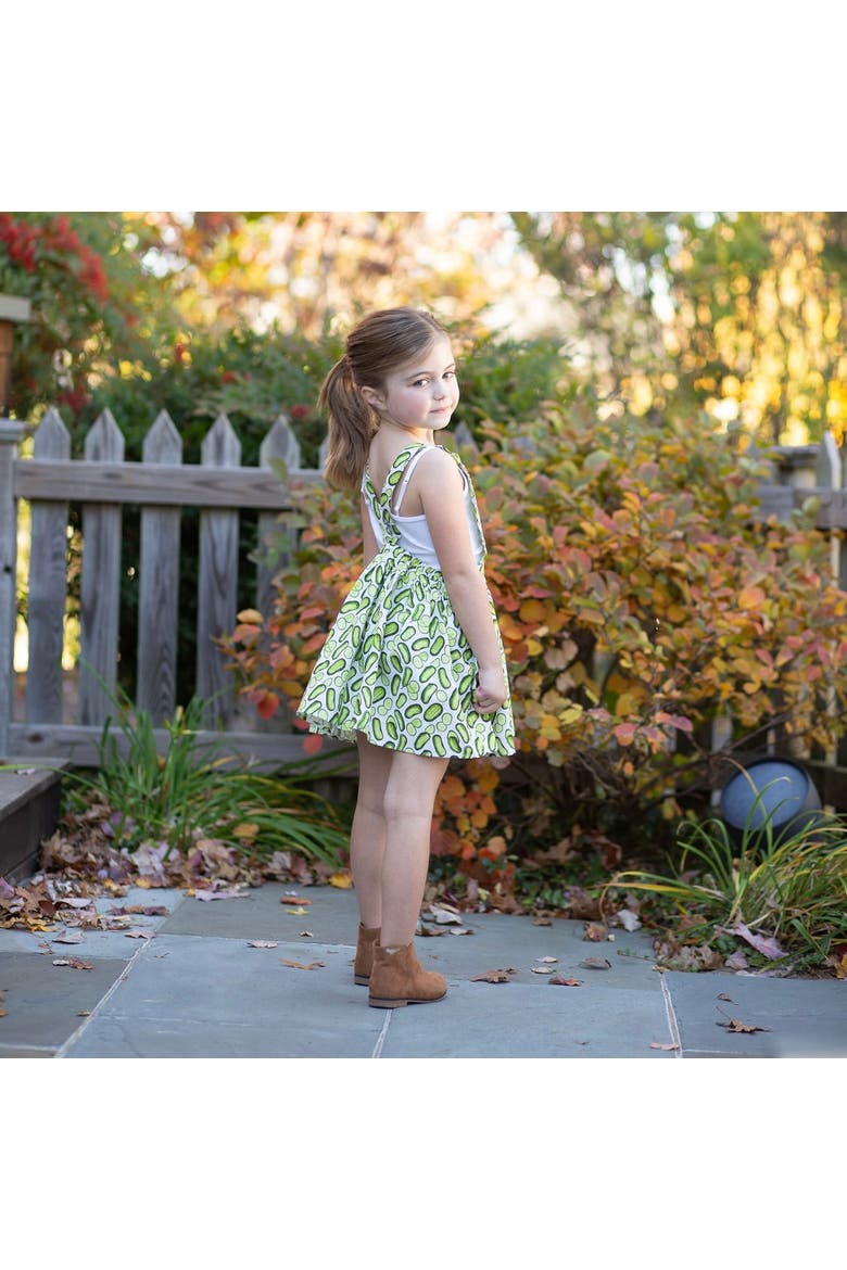 Girls Pinafore Dress, Alternate, color, Pickles