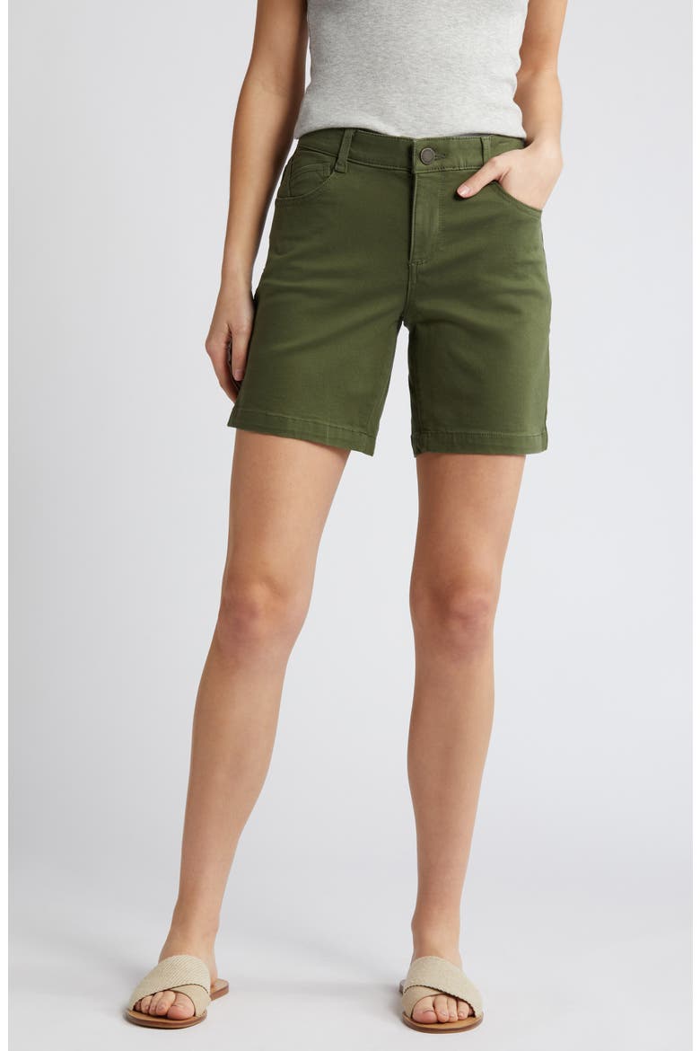 Mid Length Stretch Twill Shorts, Main, color, CELADON