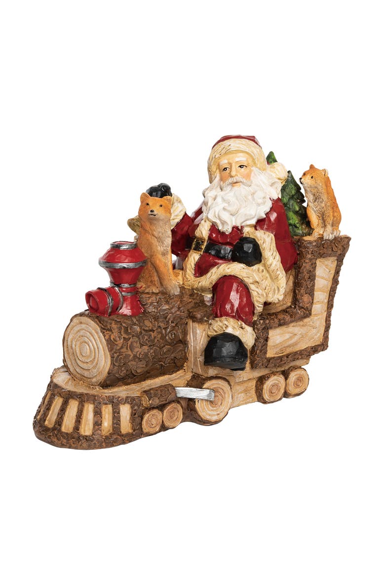 Multicolored Christmas Santa and Critters Train Decor, Main, color, Multicolored