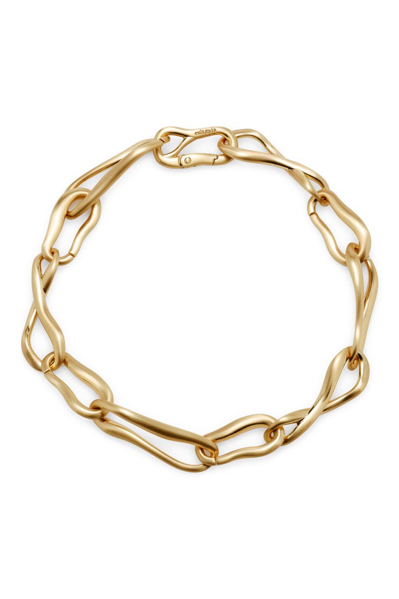 Vera Link Necklace, Main, color, BRUSHED BRASS