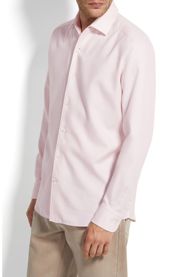 Cashco Cotton & Cashmere Oxford Button-Up Shirt, Alternate, color, LIGHT PINK