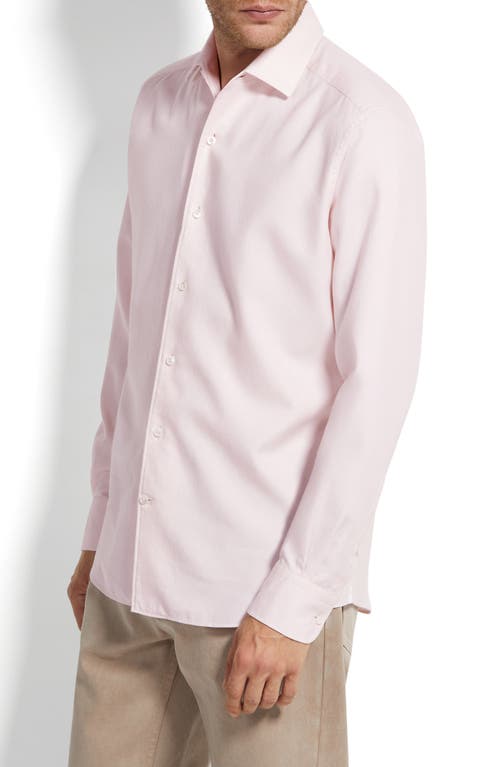 Zegna Pink Button Up Shirt In Pink