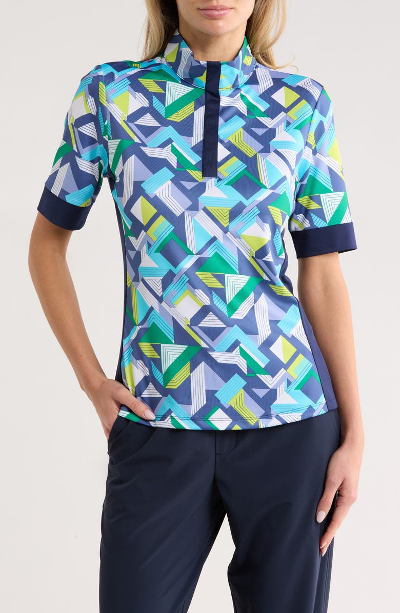 Callaway Colliding Chevron Geo Polo, Main, color, Peacoat