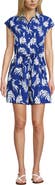 Lands' End Cap Sleeve Creaseless Button-Down Romper