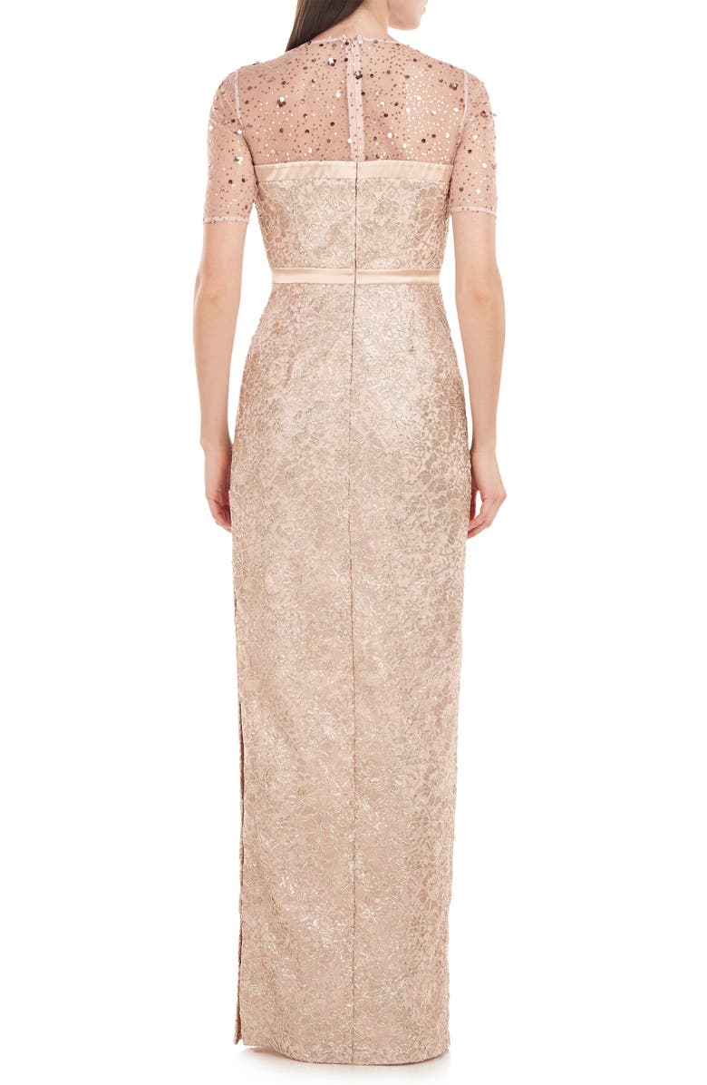 JS Collections Maisie Illusion Column Gown, Alternate, color,