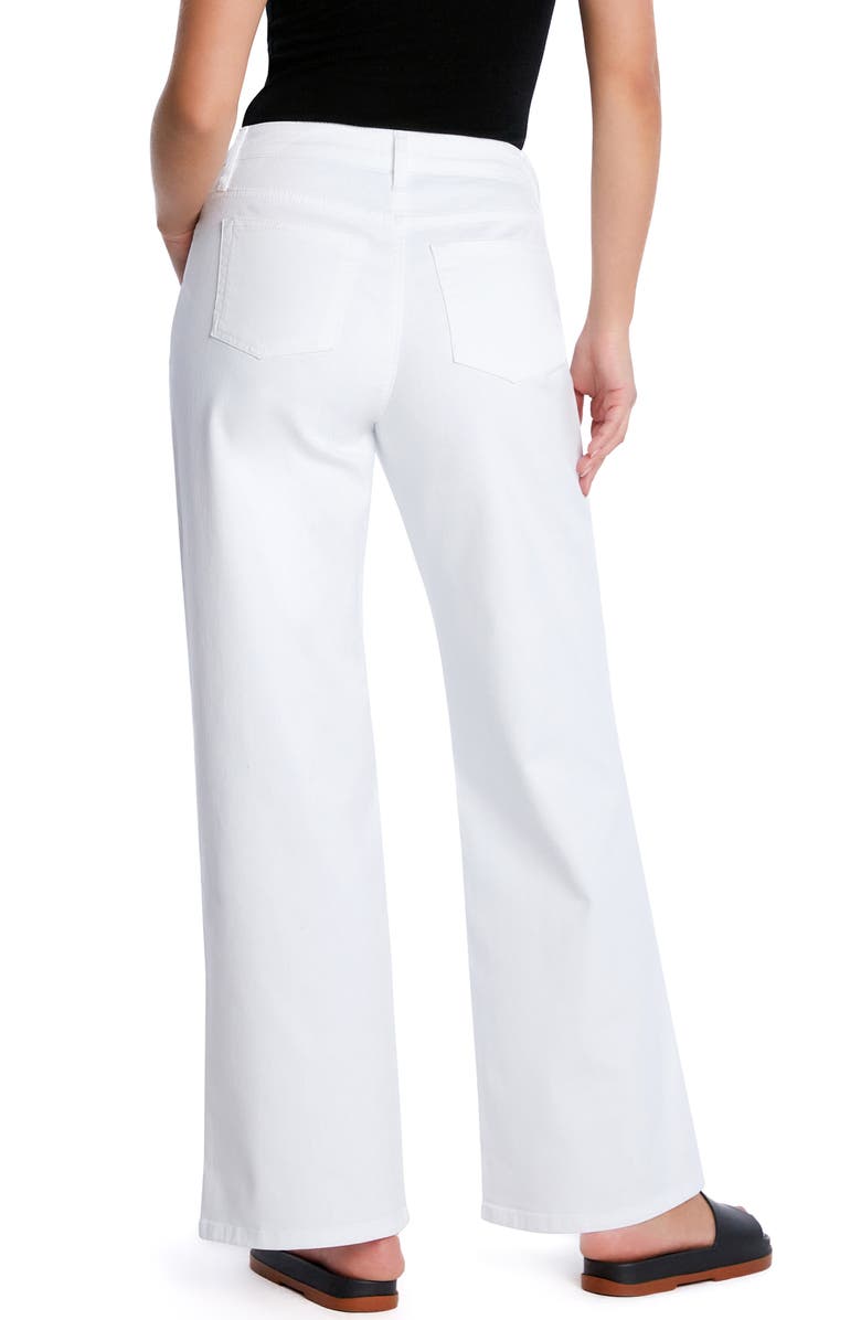 HINT OF BLU Clever Side Slit High Waist Wide Leg Jeans, Alternate, color, White
