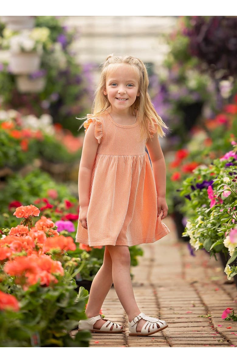 Mabel + Honey Sunkissed Apricot Short Flutter Sleeve Dress, Alternate, color, Orange