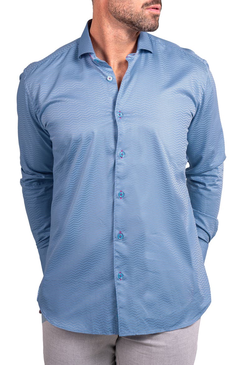 Einstein Ascension Contemporary Fit Button-Up Shirt, Alternate, color, GREY