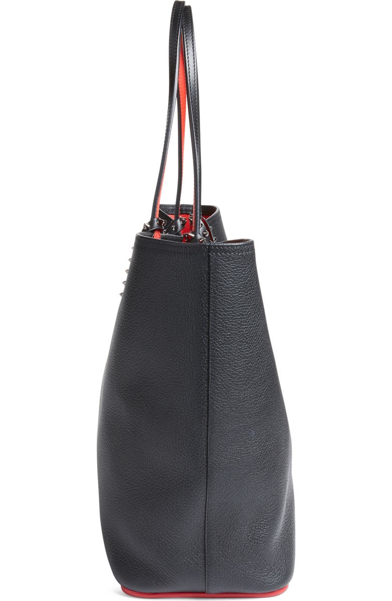 Christian Louboutin Cabata Calfskin Leather Tote, Alternate, color, Black/Black