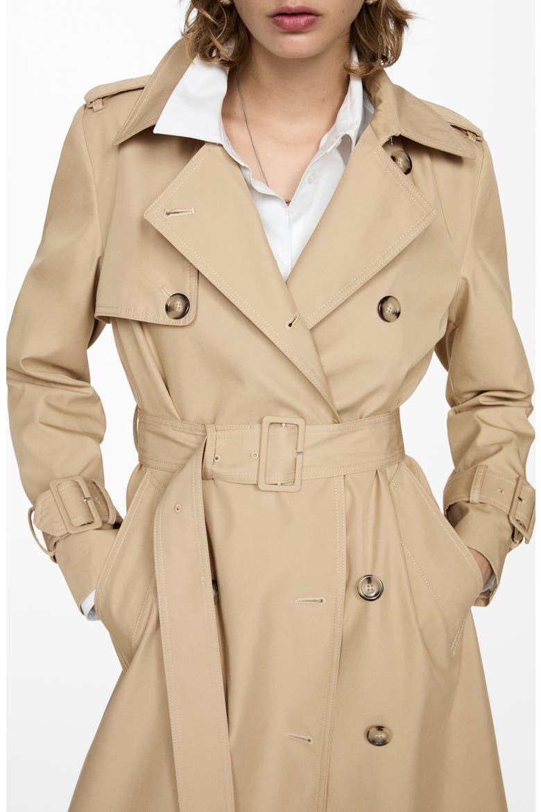 Cotton Blend Trench Coat, Alternate, color, MEDIUM BROWN