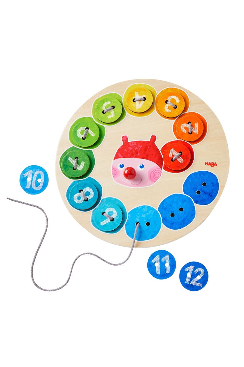 Rainbow Caterpillar Counting Threading Game, Main, color, Multi