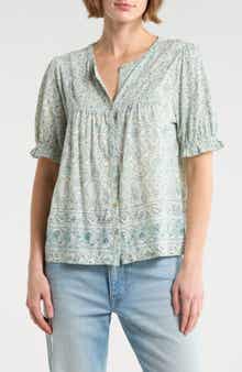 Lucky Brand Patterned Button-Up T-Shirt