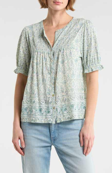 Lucky Brand Patterned Button-Up T-Shirt