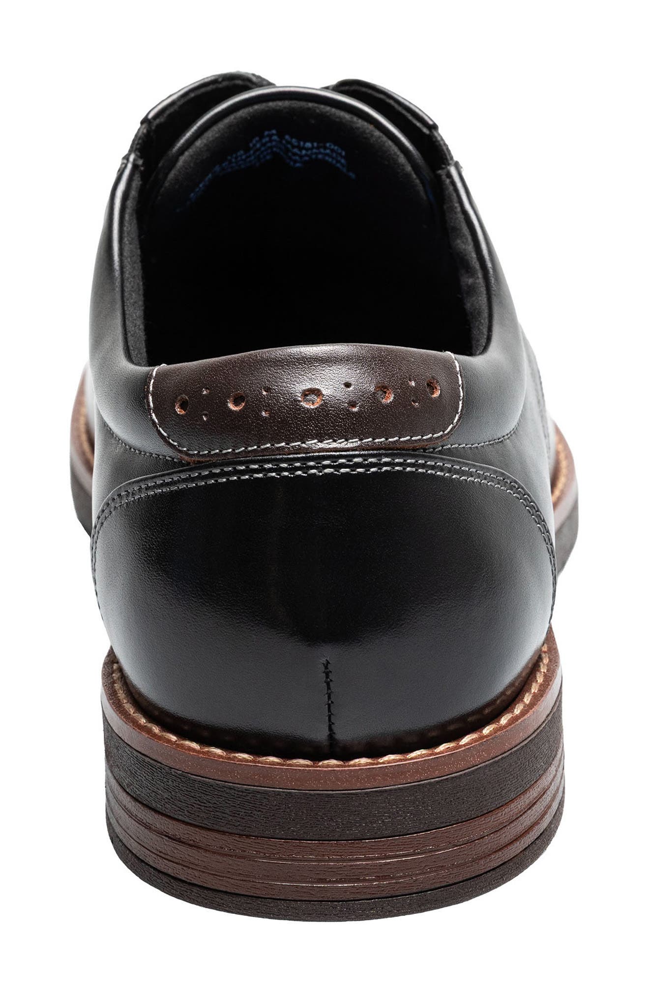 Fitz Flex Leather Plain Toe Oxford, Alternate, color, BLACK