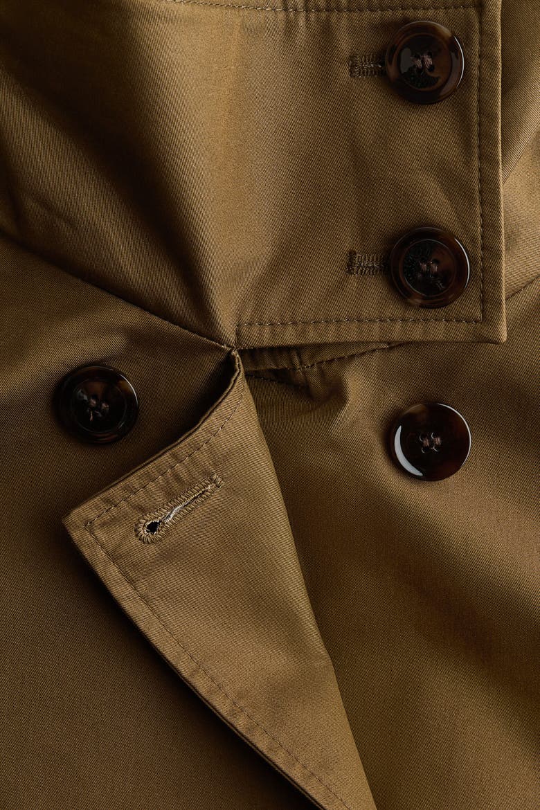 Short Trench Coat, Alternate, color, Dark khaki green