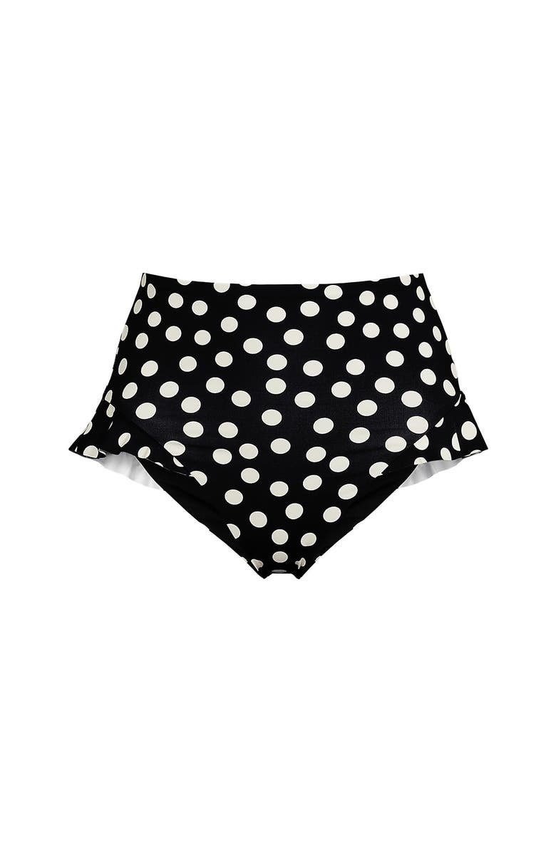 Lands' End Ruffle High Waisted High Leg Bikini Bottoms, Alternate, color,