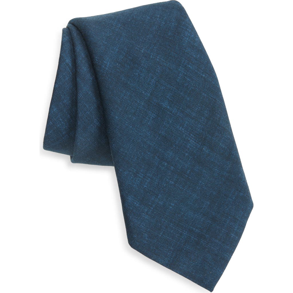 Canali Blue Mélange Brushed Wool Tie In Blue