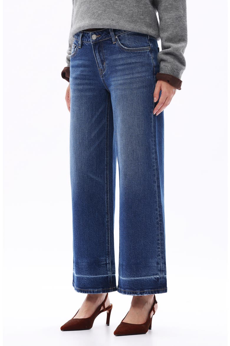 Low Rise Ankle Wide Leg Jeans, Alternate, color, DARK BLUE