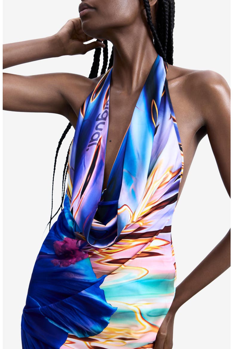 Halter Minidress, Alternate, color, BLUE