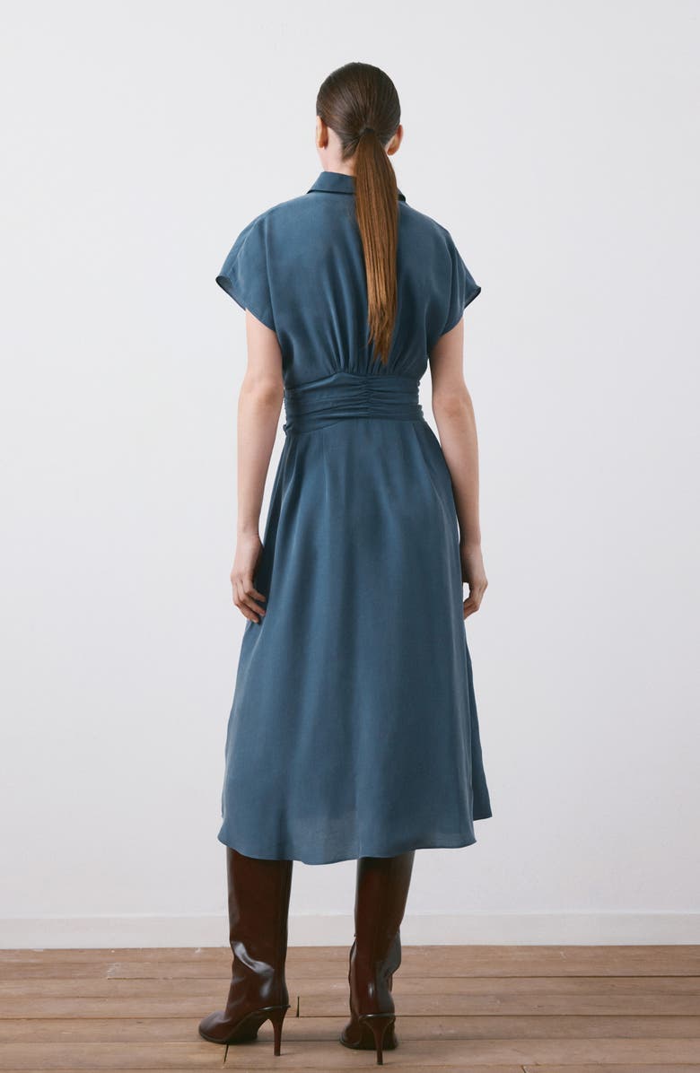 MANGO Belted Shirtdress, Alternate, color, Blue