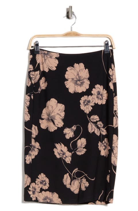 Leopard Print Ponte Knit Pencil Skirt