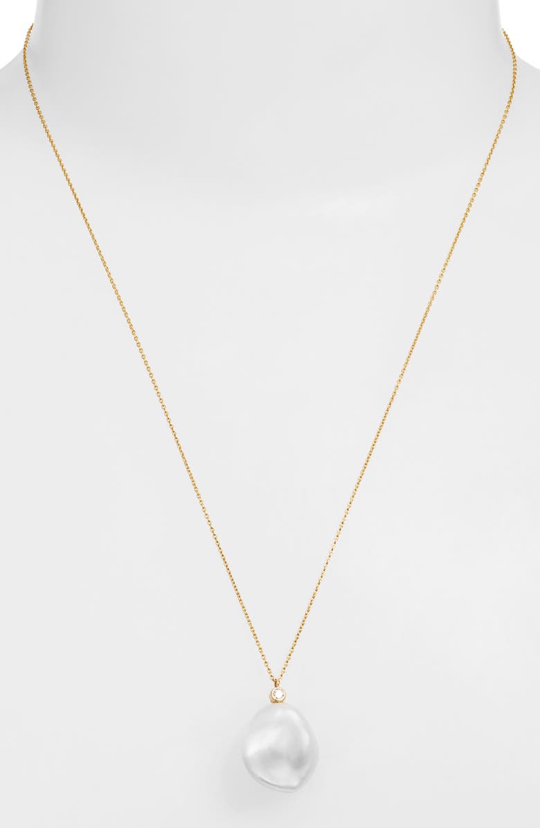 Poppy Finch Petal Pearl & Diamond Pendant Necklace, Alternate, color, 