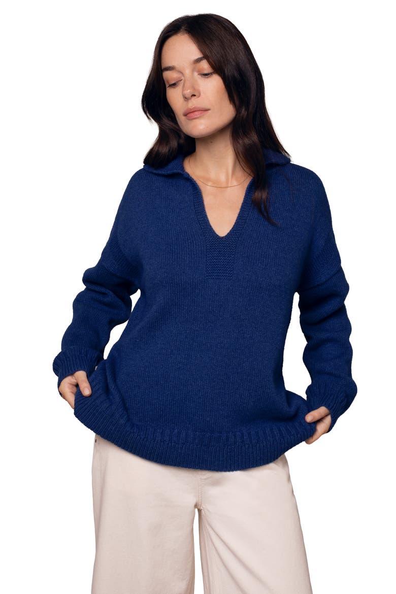 Smock Sweater, Alternate, color, Blue Ink
