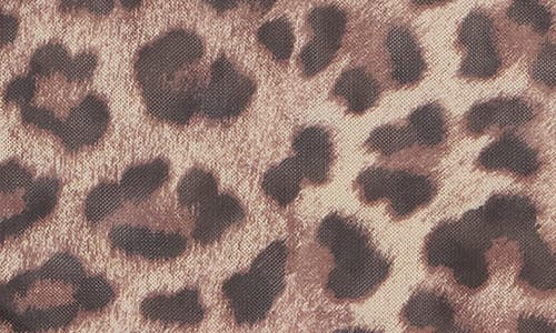 Afrm Los Angeles Zoe Mock Neck Mesh Top In Animal Print