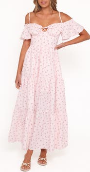 Petal & Pup Lachay Ditsy Floral Cold Shoulder Maxi Dress