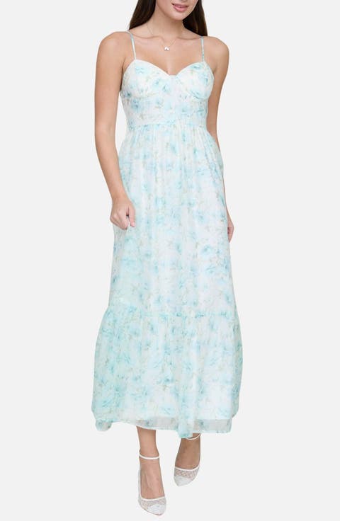 Floral Print Chiffon Party Dress