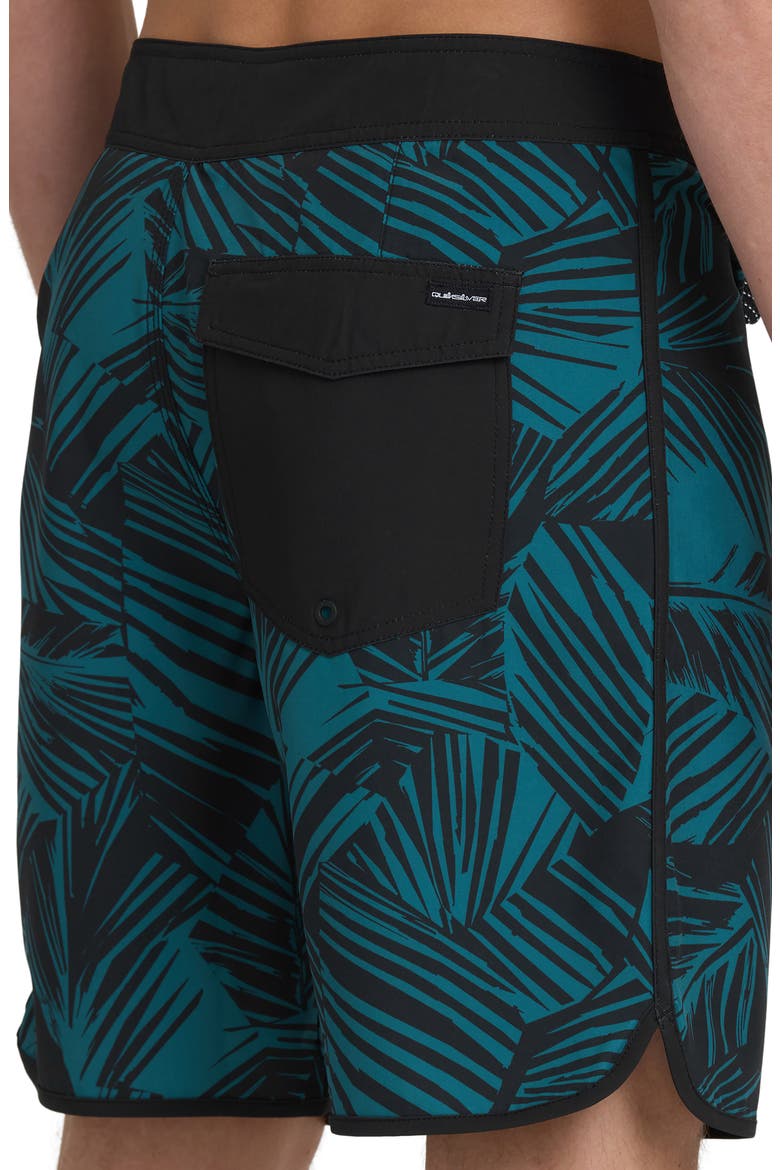 Aruba Palm 19" Board Shorts, Alternate, color, BLACK.